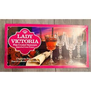 Vintage Set of (4) Lady Victoria Wine Glasses in the Chantelle Pattern